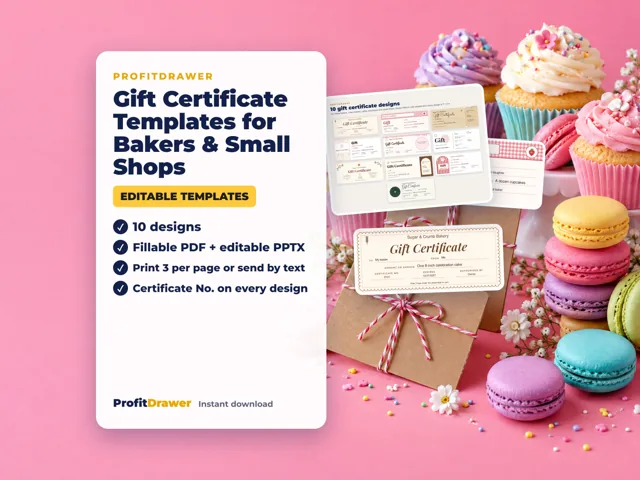Gift Certificate Templates for Bakers & Small Shops