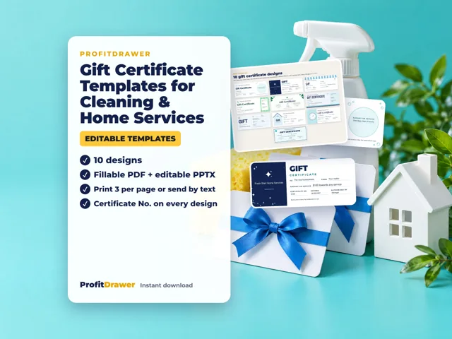 Gift Certificate Templates for Cleaning & Home Services