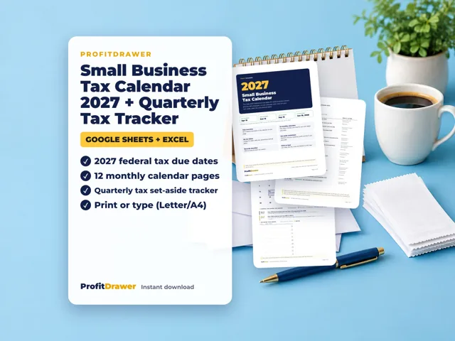 Small Business Tax Calendar 2027 + Quarterly Tax Tracker
